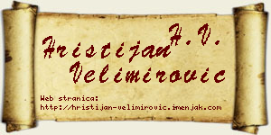 Hristijan Velimirović vizit kartica